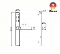 Kích thước Khóa cửa điện tử Demax SL103 cho cửa nhôm, sắt, inox, cửa nhựa