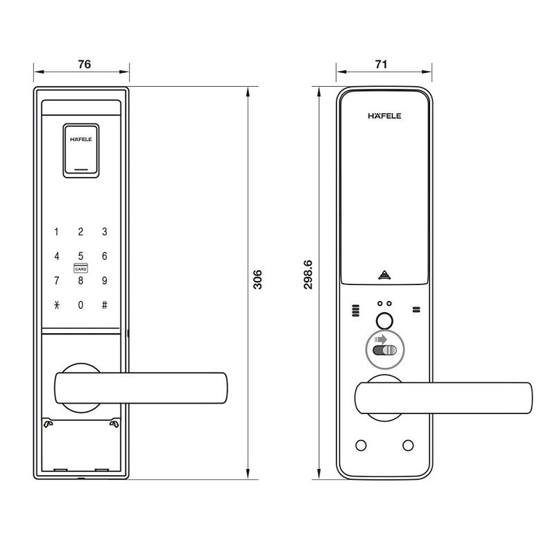 Khóa điện tử Hafele EL9000-TCS 912.20.364