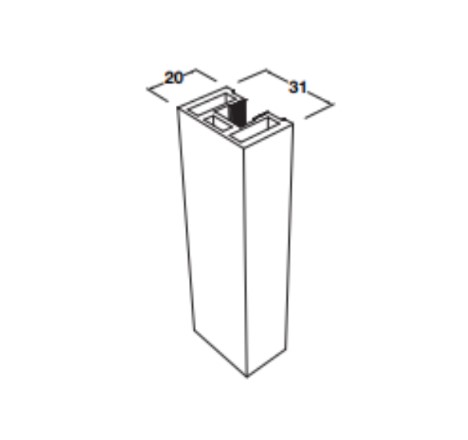 Thanh nhôm bên 52 màu đen 3m Hafele 403.75.344