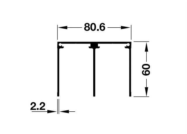 Ray đôi dẫn hướng trên màu đen dài 3000mm Hafele 403.75.389