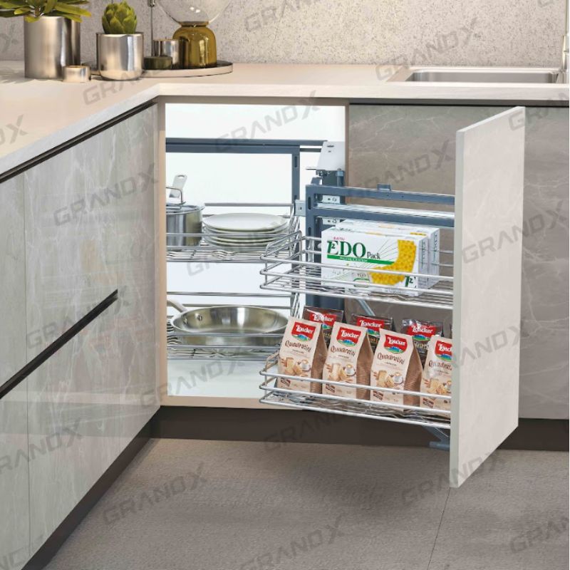 Kệ góc liên hoàn Nan Oval SUS304 GrandX XMC.45M LEFT 