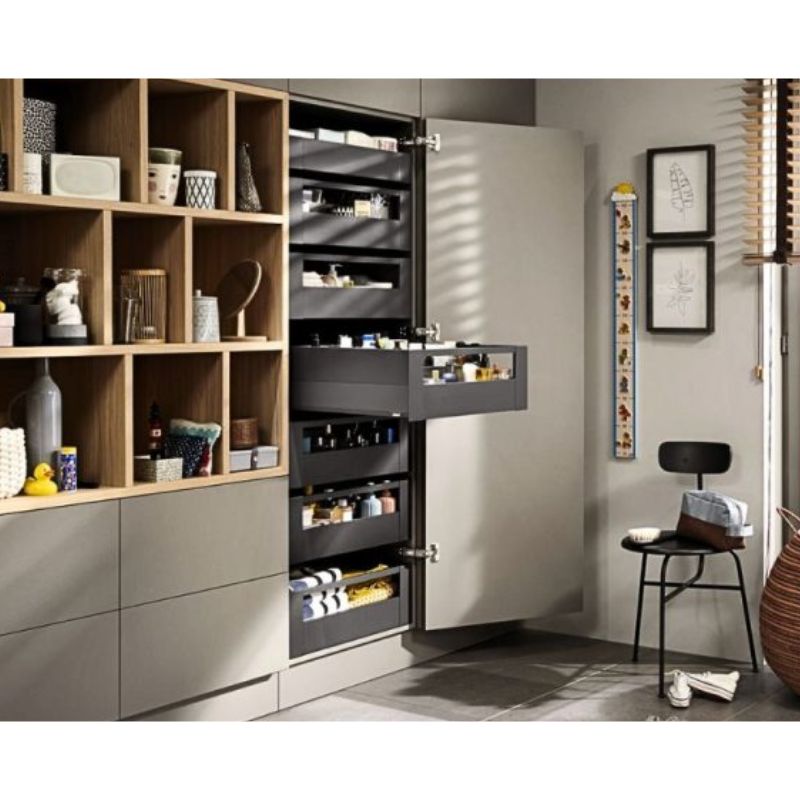 Tủ đồ khô Blum Space Tower Merivobox IR3 9909906 xám đậm