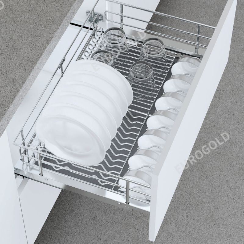 Giá bát đĩa nan oval đa năng âm tủ Eurogold EPO7375