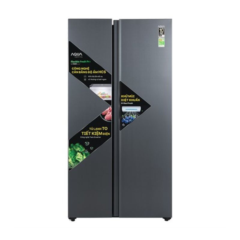 Tủ lạnh Aqua Inverter Side By Side AQR-S682XA(SLB) (646L)