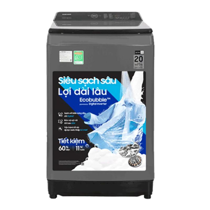 Máy giặt Samsung Ecobubble Inverter 17 kg WA17CG6442BDSV cửa trên