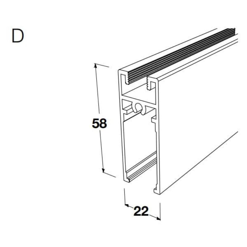 Khung dưới Hafele 403.75.322 màu đen 3m