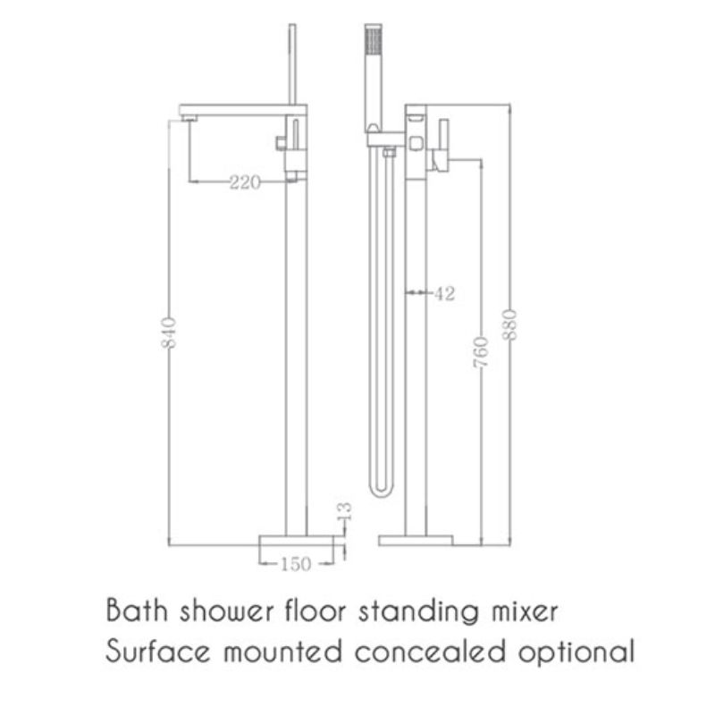 Vòi sen tắm gắn bồn EuroKing EU-51001-2