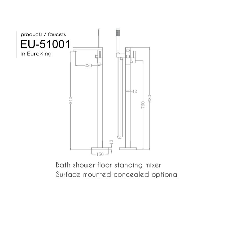 Vòi sen tắm gắn bồn EuroKing EU-51001