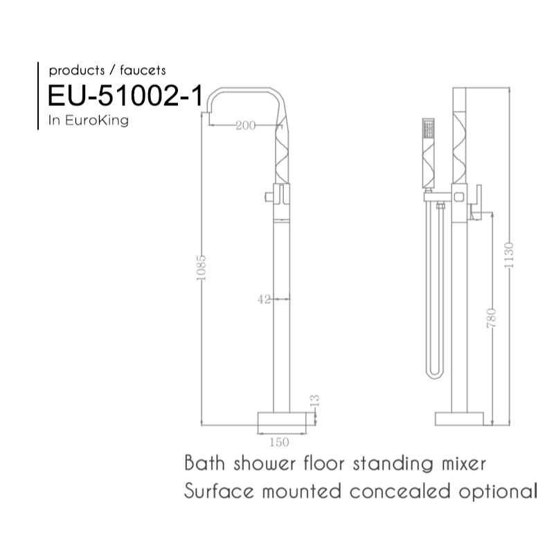 Vòi sen tắm gắn bồn EuroKing EU-51002-1