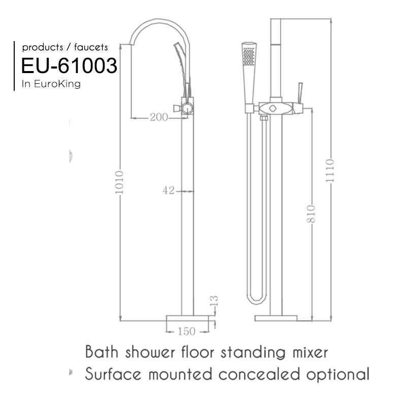 Vòi sen tắm gắn bồn EuroKing EU-61003
