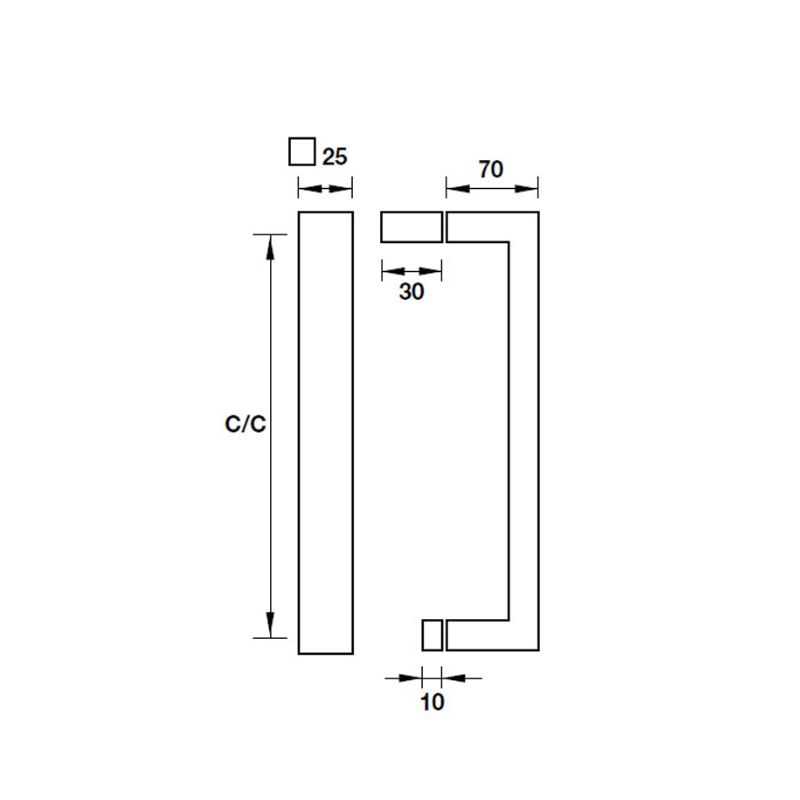 Tay Nắm Kéo Phòng Tắm Kính C/C 550mm Hafele 903.11.563