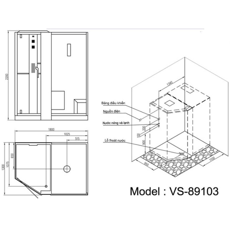 Phòng xông hơi NOFER VS-89103S (W/B)