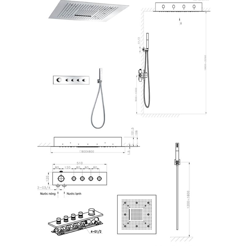 Sen tắm đứng nóng lạnh Euroking EU-1451600