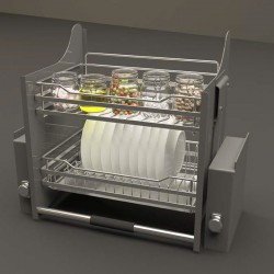 Rổ chén đĩa di động lướt tròn LENTO Cucina 504.76.007 Inox 304