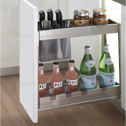 Giá chai lọ, dao thớt inox hộp, 2 lớp đáy Eurogold EUB5525