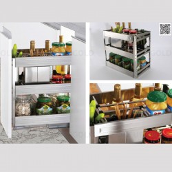 Giá chai lọ, dao thớt inox hộp, 2 lớp đáy Eurogold EUB5535