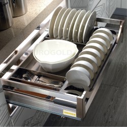 Giá xoong nồi, bát đĩa tủ dưới inox, 2 lớp đáy Eurogold EU133.700