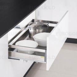 Giá xoong nồi hộp gắn tủ dưới inox 201 Eurogold EUB7570