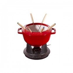 Bộ Fondue Staub màu đỏ cherry 18cm