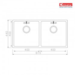 Chậu rửa bát Konox Undermount CUBE 8744DU