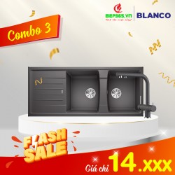 Combo Chậu rửa bát Bosch Blanco LEXA 8S Rock Grey 524981 + Vòi rửa bát Blanco FONTAS II Rock Grey