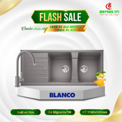 Combo Chậu rửa bát Blanco LEXA 8S Alu Metalic 524982 + Vòi rửa bát Blanco MIDA XL Alu
