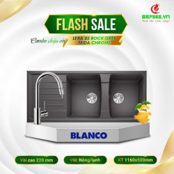 Combo Chậu rửa bát Blanco LEXA 8S Rock Grey 524981 + Vòi rửa bát Blanco MIDA Chrome