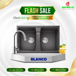 Combo Chậu rửa bát Blanco LEXA 8 Rock Grey 524961 + Vòi rửa bát Blanco MIDA Chrome