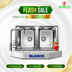 Combo Chậu rửa bát Blanco LEMIS 8-IF Chrome 237372 + Vòi rửa bát Blanco MILI Chrome