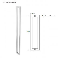 Tay nắm kéo đẩy Hafele 1100mm 903.02.000