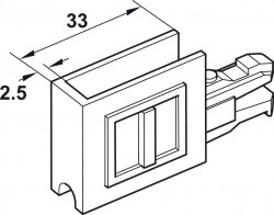 Miếng che cuối có tay nắm ( loại có khe kính ) Hafele 415.13.010