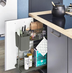 Bộ rổ kéo để gia vị cho cửa bản lề màu đen 400mm 545.13.971