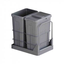 Thùng rác đôi cỡ lớn lắp âm tủ cánh kéo Grandx XW.D40M