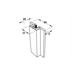 Aluflex 80 thanh nhôm bên 52H Hafele 403.75.355