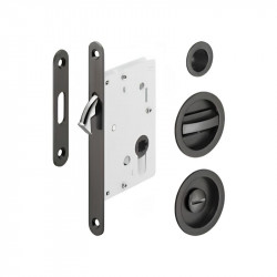 Khóa cửa trượt WC tay nắm âm Hafele 911.27.503 màu xám đen