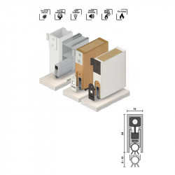 Thanh chắn bụi RP8Si Hafele 950.35.012 820mm