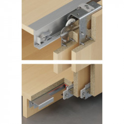 Bộ cửa trượt Slido F-Line42 50B 3 cánh Hafele 400.51.166