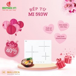 Bếp từ Malloca 3 vùng nấu MI 593 W lắp âm