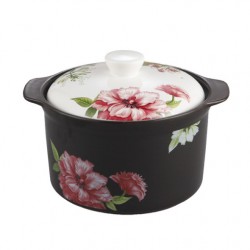 Nồi sứ Royalcooks Santa Rosa 3L – Nắp trắng có hoa RC - SR2213