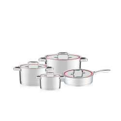 BỘ NỒI CHẢO INOX 304 ELMICH PRAHA EL3338, NỒI 18CM, 22CM, 26CM, CHẢO 26CM