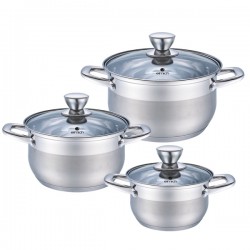 BỘ NỒI INOX ELMICH 3 CHIẾC CỠ 16CM, 20CM, 24CM EL3337