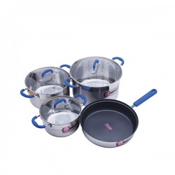 BỘ NỒI 3 CHIẾC CỠ 18CM, 22CM, 26CM VÀ 1 CHẢO INOX SMARTCOOK CỠ 26CM SM1497