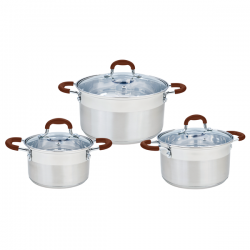 BỘ NỒI INOX SMARTCOOK 3 CHIẾC CỠ 16CM, 20CM, 24CM-SM3331