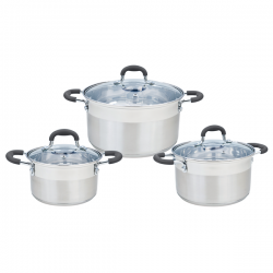 BỘ NỒI INOX SMARTCOOK 3 CHIẾC CỠ 16CM, 20CM, 24CM-SM3332