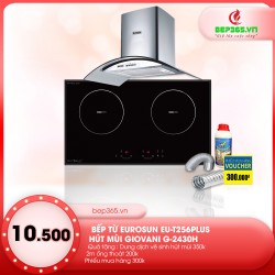 Combo Bếp từ Eurosun T 256plus + Hút mùi Giovani  G 2430H