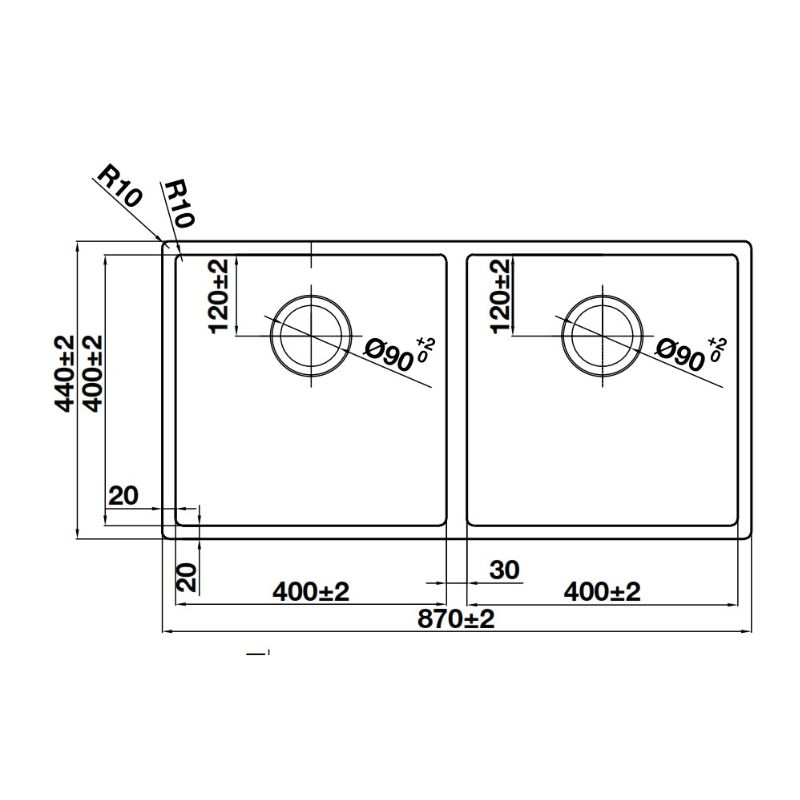 Chậu rửa bát Inox 2 hố Hafele 567.24.437