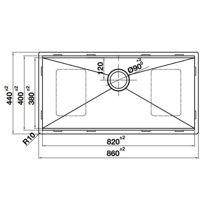 Chậu rửa bát Inox 1 hố Hafele 567.24.477
