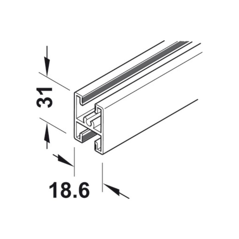 Khung chia giữa Slido R-Aluflex Hafele 403.52.930